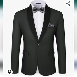 MAGE MALE Men's Slim Fit Breasted Solid  Black Jacket.NWT Size XS